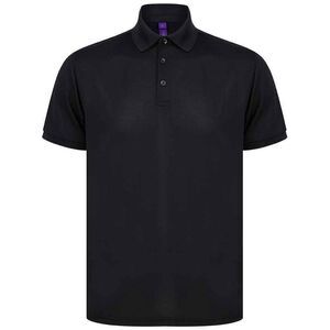 Henbury Mens Piqu Polo Shirt / Black